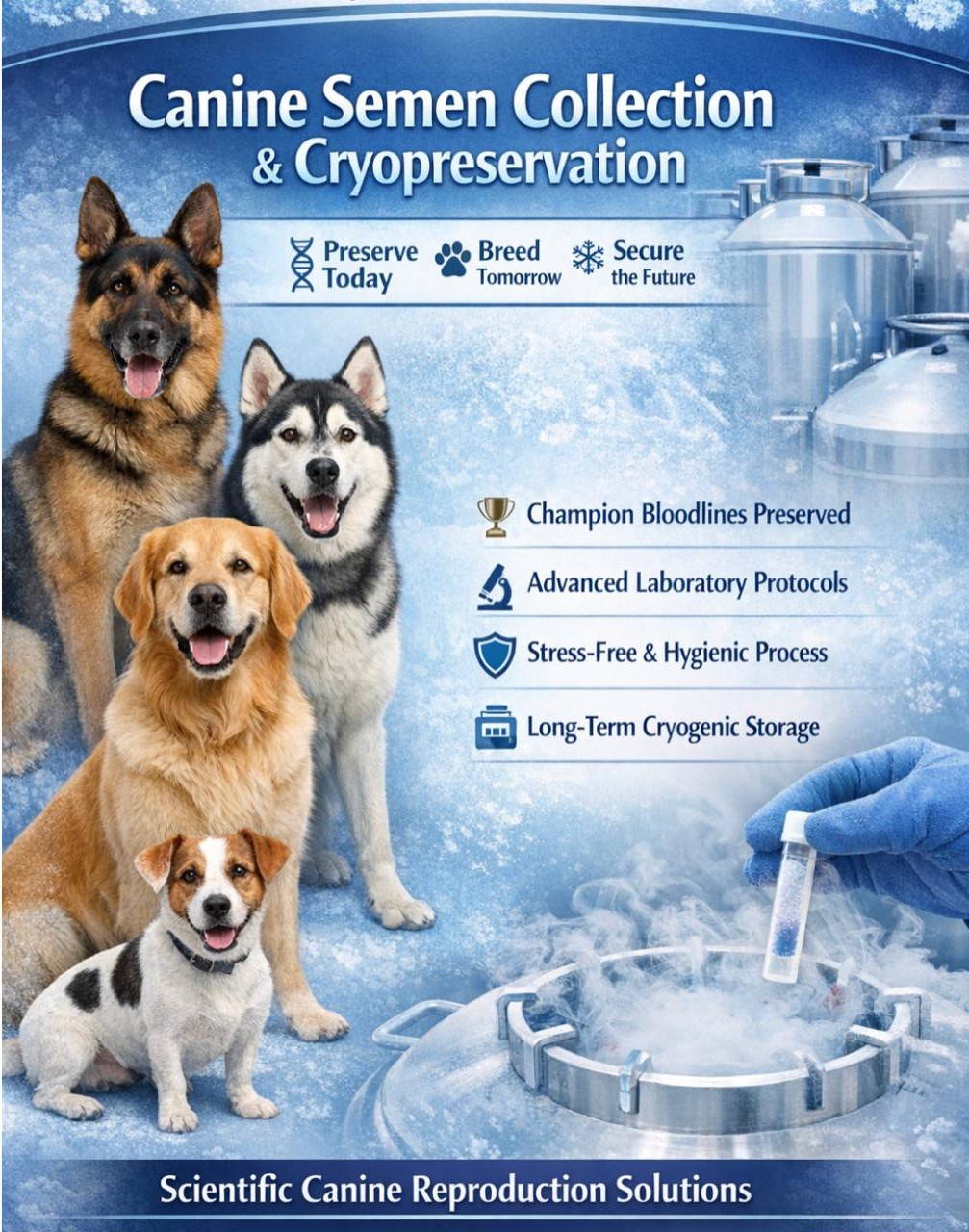 Canine semen collection and cryopreservation