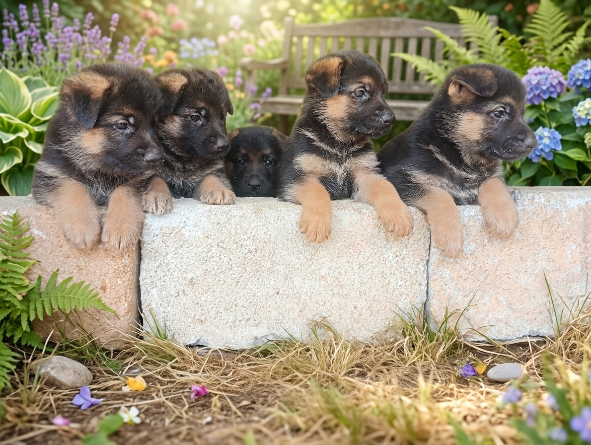 German Shepherd puppies born through CanineGen Solution scientific breeding program